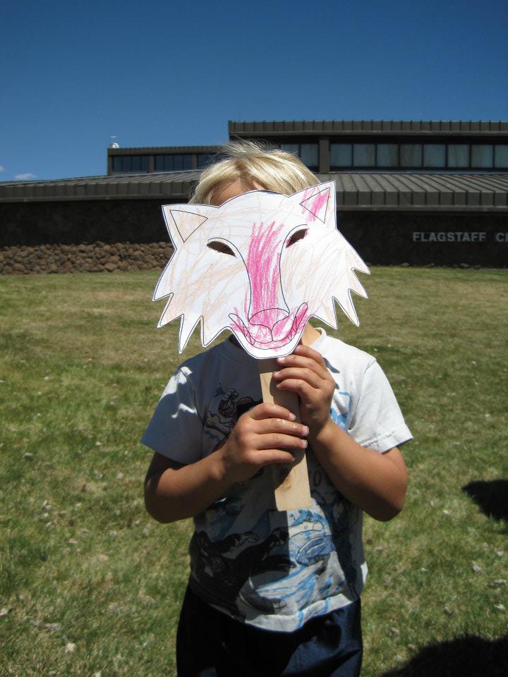 Child with Wolf Mask at Earth Day 2012